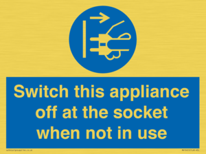 Switch this appliance off at the socket when not in use